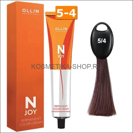 Крем-краска Ollin N-Joy Color Cream 5/4 светлый шатен медный 100 мл