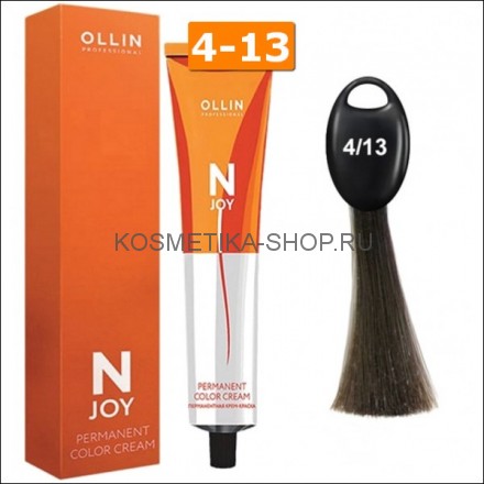 Крем-краска Ollin N-Joy Color Cream 4/13 шатен пепельно-золотистый 100 мл