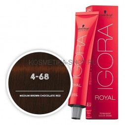 Краска Igora Royal 4-68 средний коричневый шоколадный красный 60 мл