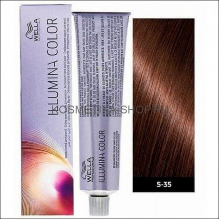 Краска Wella Illumina Color 5/35 светло-коричневый, золотисто-махагоновый 60 мл