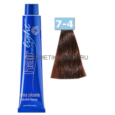 Краска Hair Company Natural Light 7.4 русый медный 100 мл