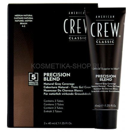 American Crew Precision Blend Краска для седых волос Средний пепел 5/6