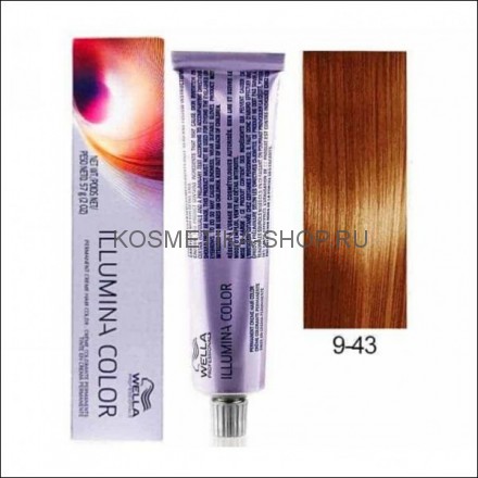 Краска Wella Illumina Color 9/43 очень светлый блонд красно-золотистый 60 мл