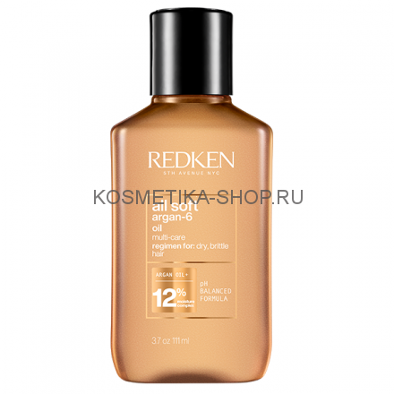 Redken All Soft Argan-6 Oil - Масло Аргана для комплексного ухода за любым типом волос 111 мл