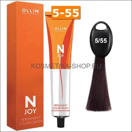 Крем-краска Ollin N-Joy Color Cream 5/55 светлый шатен интенсивно-махагоновый 100 мл