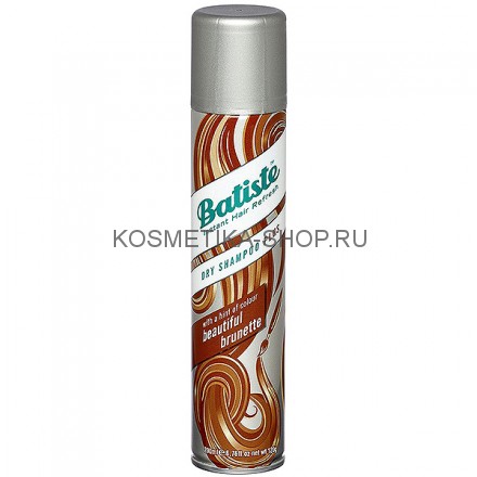Сухой шампунь для каштановых волос Batiste Hint of Colour Dry Shampoo Medium &amp; Brunette 200 мл