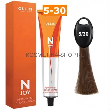 Крем-краска Ollin N-Joy Color Cream 5/30 светлый шатен золотистый 100 мл