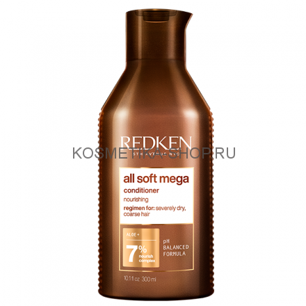 Redken All Soft Mega Conditioner - Кондиционер для очищения, питания и смягчения очень сухих и ломких волос 300 мл