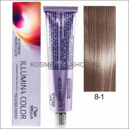 Краска Wella Illumina Color 8/1 светлый блонд пепельный 60 мл