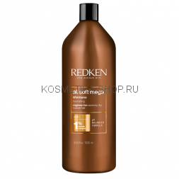 Redken All Soft Mega Shampoo - Шампунь для очищения, питания и смягчения очень сухих и ломких волос 1000 мл