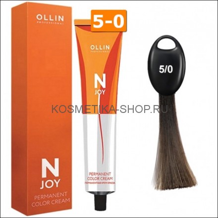 Крем-краска Ollin N-Joy Color Cream 5/0 светлый шатен 100 мл