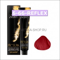 Краска без аммиака Hair Company Pictura 6.66 REFLEX Тёмно-русый интенс.-красный 100 мл