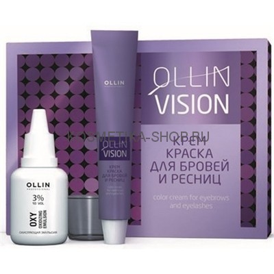 Набор для окрашивания бровей и ресниц Ollin Vision Set графит