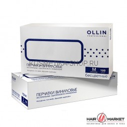 Перчатки виниловые неопудренные без талька Ollin Professional 100 шт.