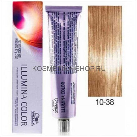 Краска Wella Illumina Color 10/38 яркий блонд золотисто-жемчужный 60 мл