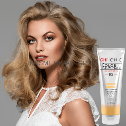 Сhi Ionic Color Illuminate Conditioner GOLDEN BLONDE Оттеночный кондиционер Золотой блондин 251мл