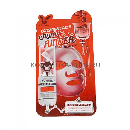 Маска для лица тканевая омолаживающая Elizavecca Collagen Deep Power Ringer Mask Pack 23 мл