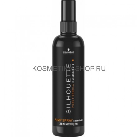 Безупречный спрей ультрасильной фиксации Schwarzkopf Silhouette Pure Pump Spray Super Hold 200 мл