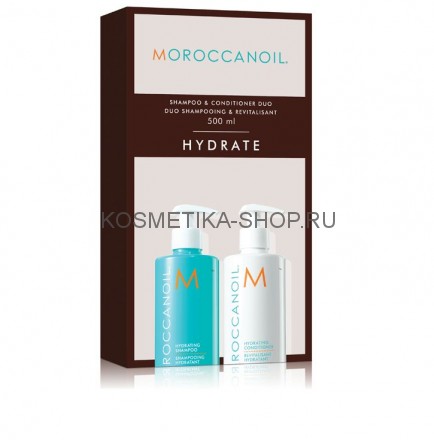 Moroccanoil Подарочный Набор &amp;quot;Увлажнение&amp;quot; (увл. Шампунь 500 мл+ увл. Кондиционер 500 мл+ бокс)