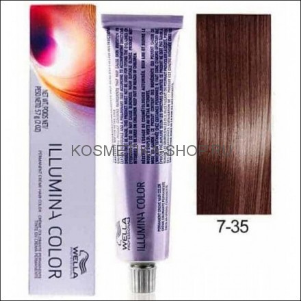 Краска Wella Illumina Color 7/35 блонд золотисто-махагоновый 60 мл