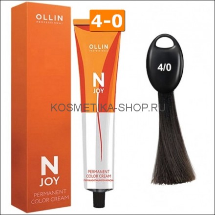 Крем-краска Ollin N-Joy Color Cream 4/0 шатен 100 мл