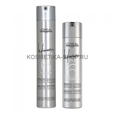 Лак для волос без запаха экстрасильной фиксации Loreal Infinium Pure 6 Extra Strong 300 мл