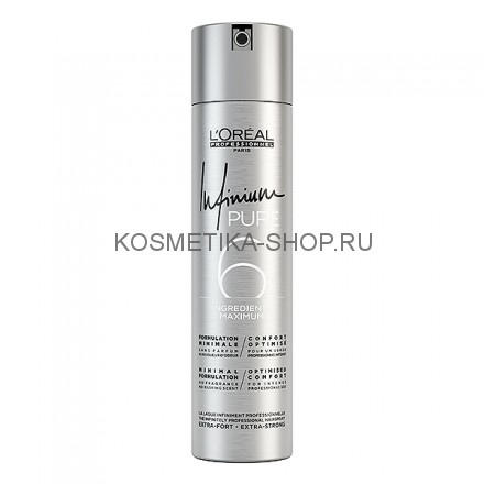 Лак для волос без запаха экстрасильной фиксации Loreal Infinium Pure 6 Extra Strong 300 мл