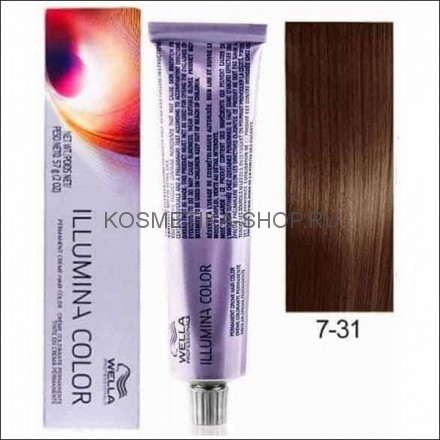 Краска Wella Illumina Color 7/31 блонд золотисто-пепельный 60 мл